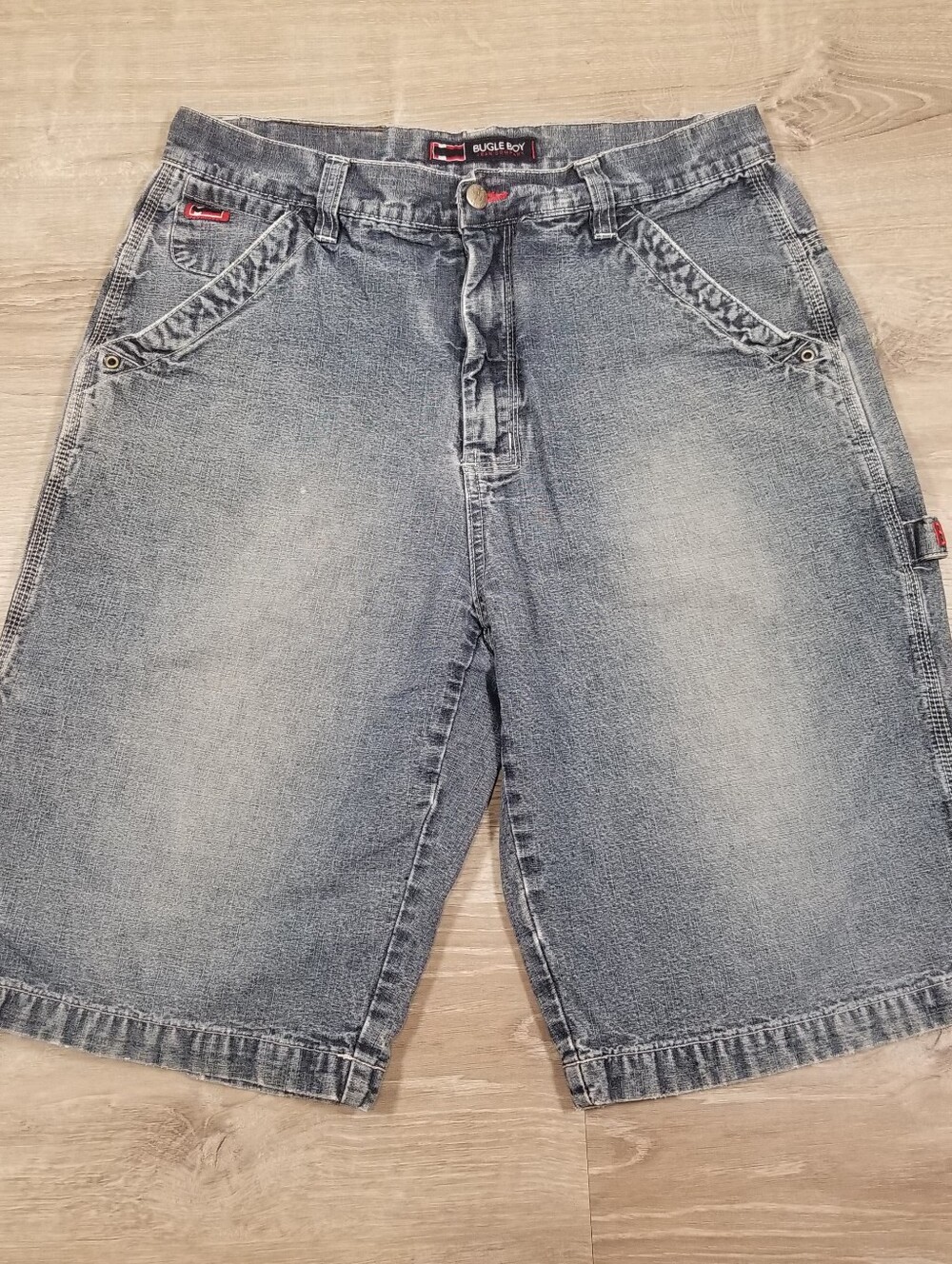 VTG Bugle Boy Jean Shorts Mens 34 Blue Denim Skater Rave Hip Hop Y2K 90s Baggy
